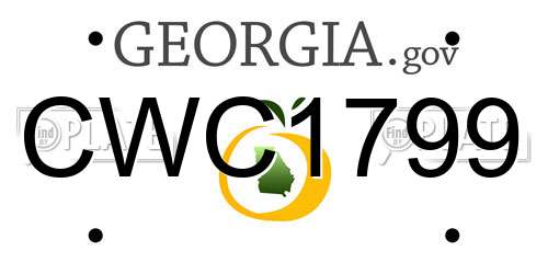 CWC1799 Georgia License Plate