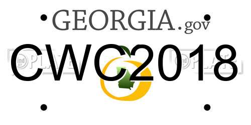 CWC2018 Georgia License Plate