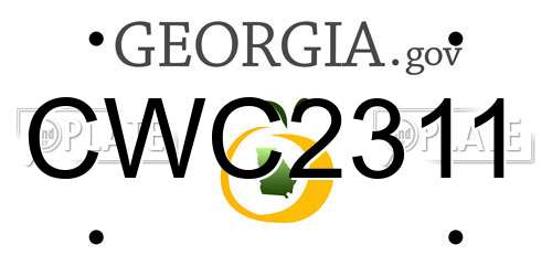 CWC2311 Georgia License Plate