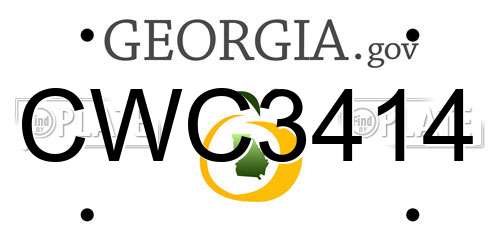 CWC3414 Georgia License Plate