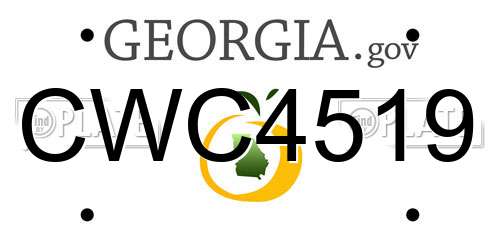 CWC4519 Georgia License Plate