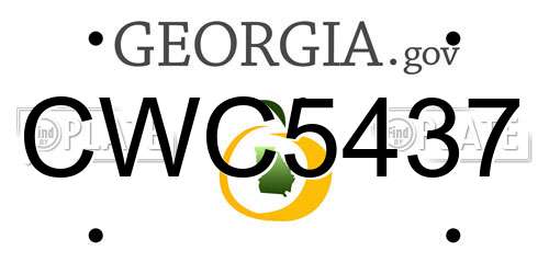 CWC5437 Georgia License Plate
