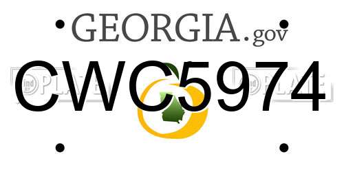 CWC5974 Georgia License Plate