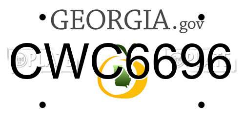 CWC6696 Georgia License Plate