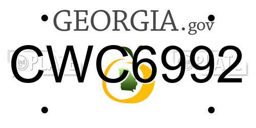 CWC6992 Georgia License Plate
