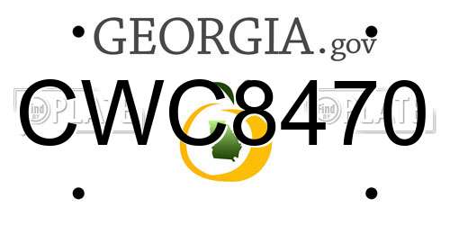 CWC8470 Georgia License Plate