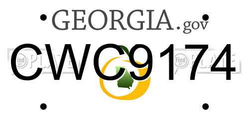 CWC9174 Georgia License Plate