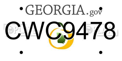 CWC9478 Georgia License Plate