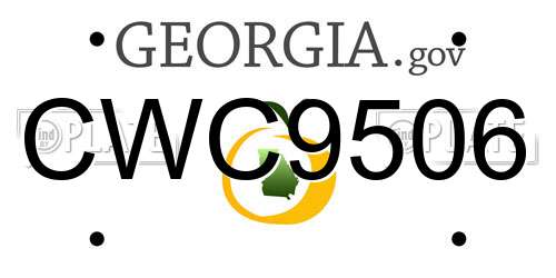 CWC9506 Georgia License Plate