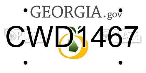 CWD1467 Georgia License Plate