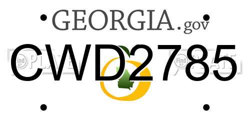 CWD2785 Georgia License Plate