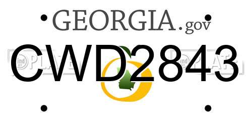 CWD2843 Georgia License Plate