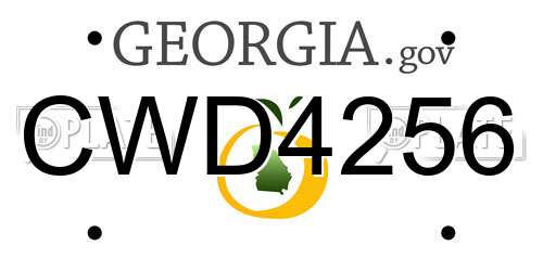 CWD4256 Georgia License Plate