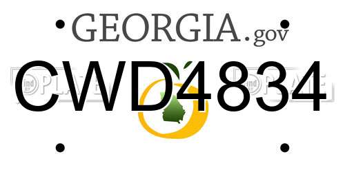 CWD4834 Georgia License Plate