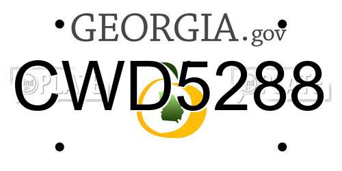 CWD5288 Georgia License Plate