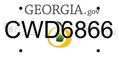 CWD6866 Georgia License Plate