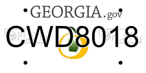CWD8018 Georgia License Plate
