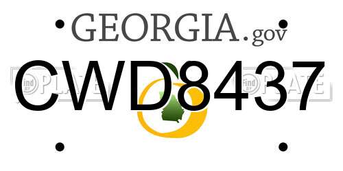 CWD8437 Georgia License Plate
