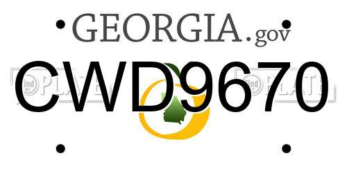 CWD9670 Georgia License Plate