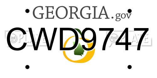 CWD9747 Georgia License Plate