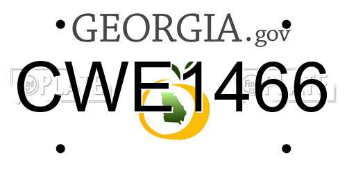 CWE1466 Georgia License Plate
