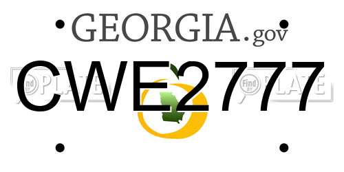 CWE2777 Georgia License Plate