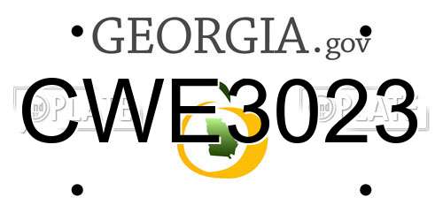 CWE3023 Georgia License Plate