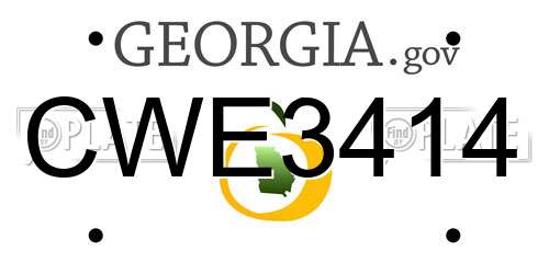 CWE3414 Georgia License Plate
