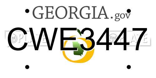CWE3447 Georgia License Plate