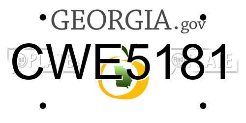 CWE5181 Georgia License Plate