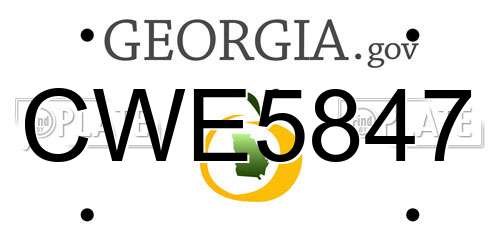 CWE5847 Georgia License Plate
