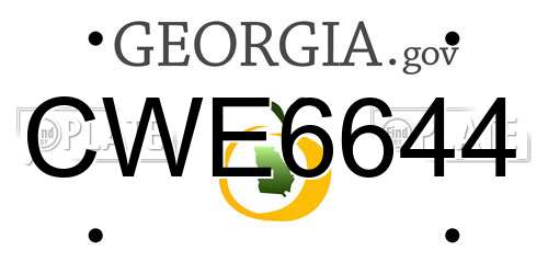 CWE6644 Georgia License Plate