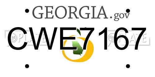 CWE7167 Georgia License Plate