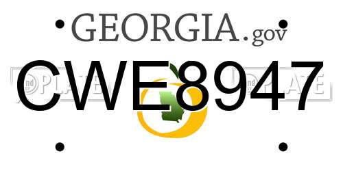 CWE8947 Georgia License Plate