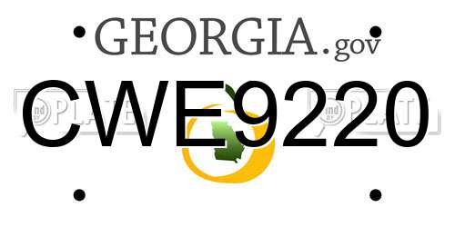 CWE9220 Georgia License Plate