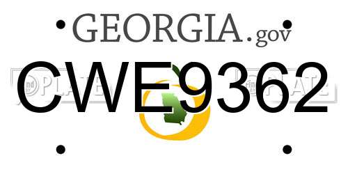 CWE9362 Georgia License Plate