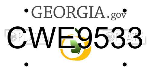 CWE9533 Georgia License Plate