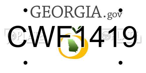 CWF1419 Georgia License Plate