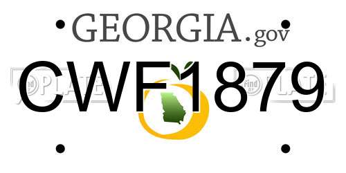 CWF1879 Georgia License Plate