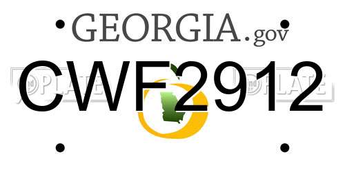 CWF2912 Georgia License Plate