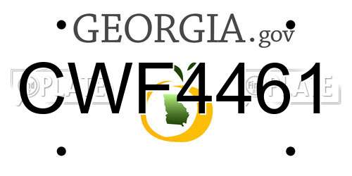 CWF4461 Georgia License Plate
