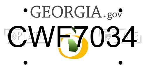 CWF7034 Georgia License Plate
