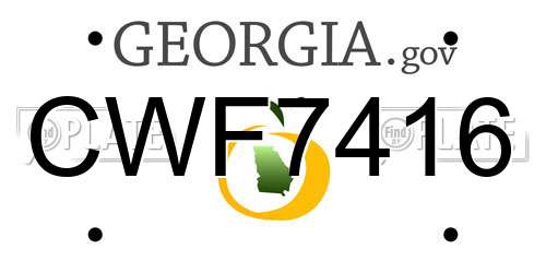 CWF7416 Georgia License Plate