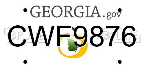CWF9876 Georgia License Plate