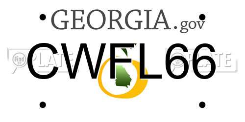 CWFL66 Georgia License Plate
