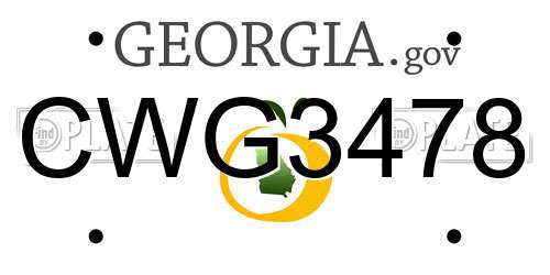CWG3478 Georgia License Plate