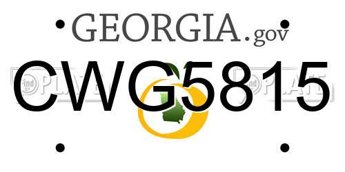 CWG5815 Georgia License Plate
