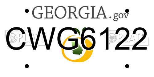 CWG6122 Georgia License Plate