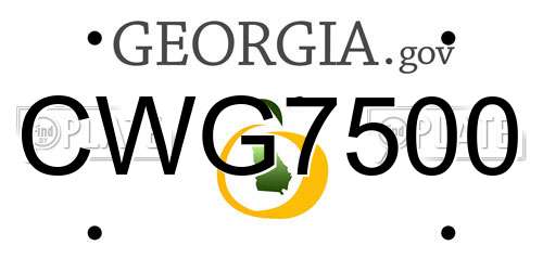 CWG7500 Georgia License Plate