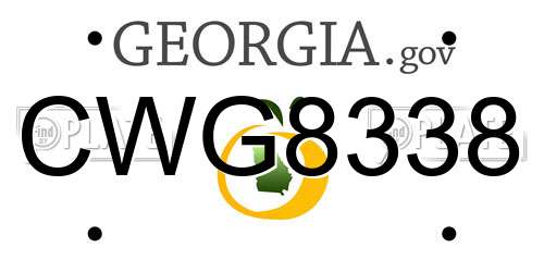 CWG8338 Georgia License Plate